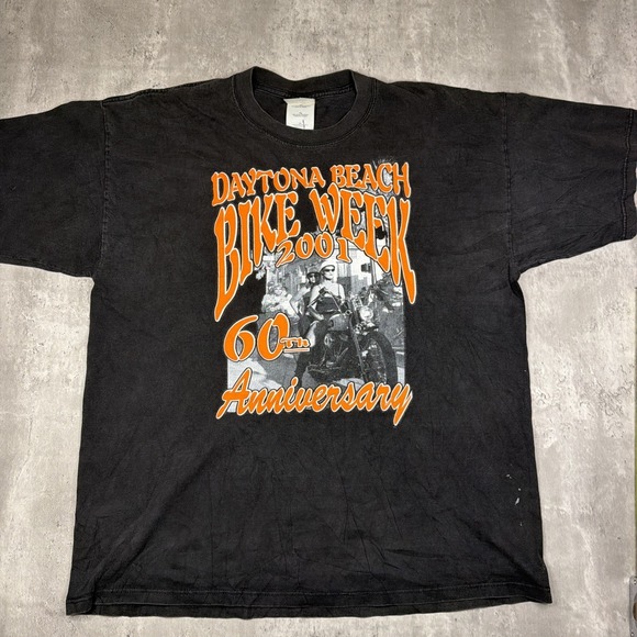 Gildan Other - Vintage Daytona Beach Bike Week Shirt 2001 Double Sided Biker Florida Harley USA